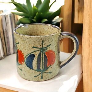Japanese Modernist 60s Ceramic Cup Mug Handglazed Vintage Midcentury MCM